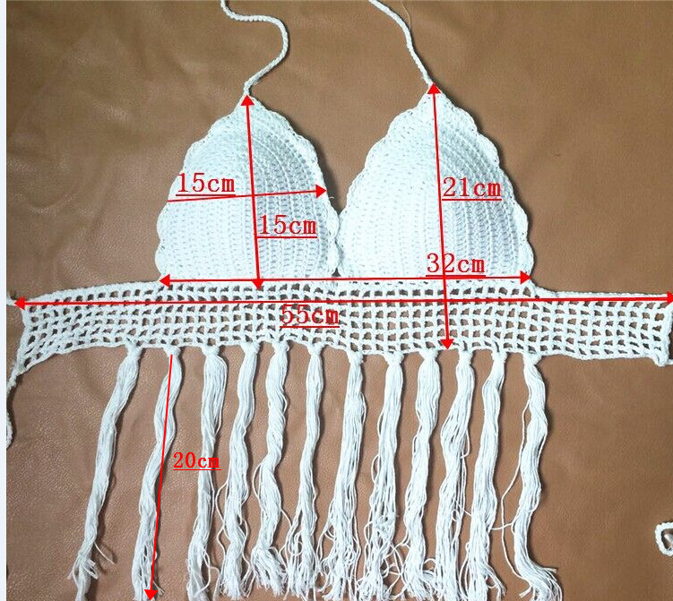 Crocheted Fringed Beach Hand Swimsuit on Luulla