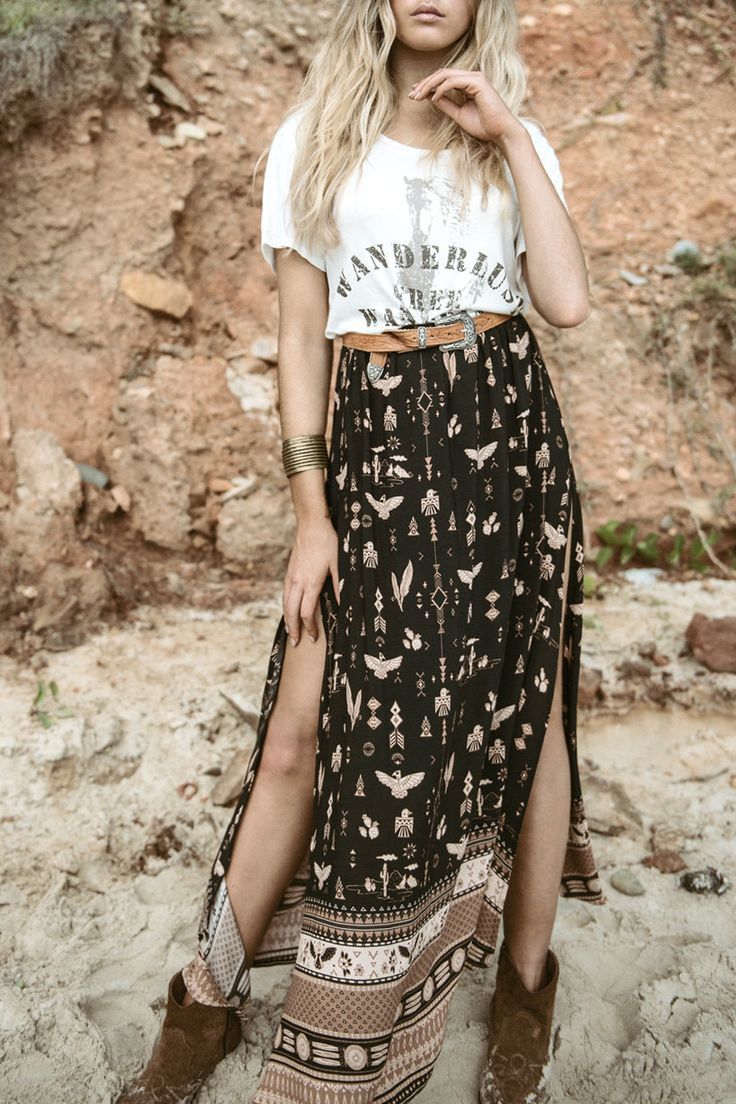 long skirt beach outfit