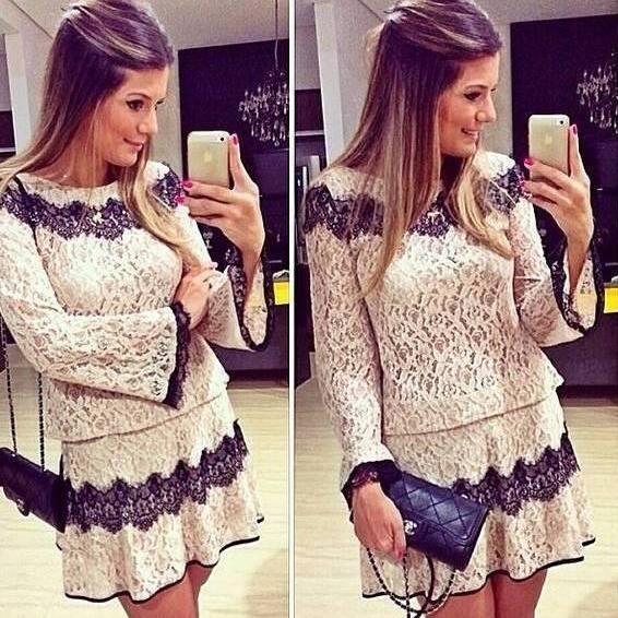 Lace Shirt + Skirt ( Two-piece ) on Luulla